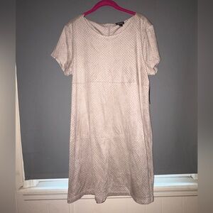Casual Stone Mini Dress with Crew Neck and Short Sleeves